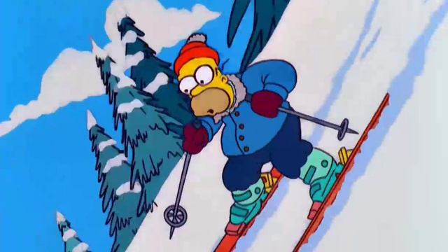 Гомер катается на лыжах