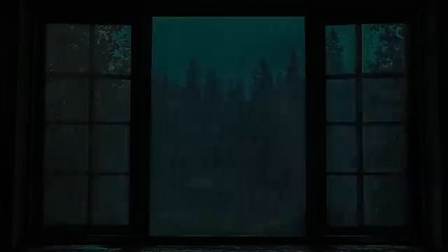 Расслабляющие звуки дождя с грозой у открытого окна для отдыха и сна, дождь с грозой - 1 час 😴