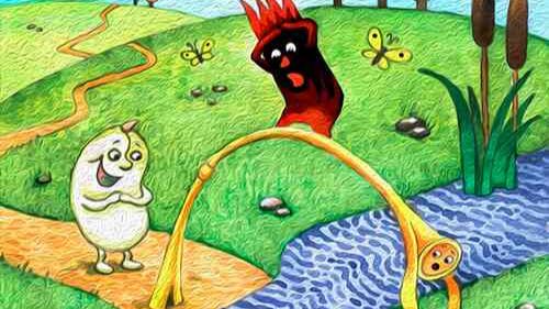 Сказка - Соломинка, уголь и боб