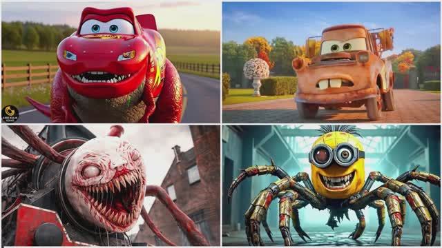 МУЛЬТИКИ ПРО МАШИНКИ Молния Маквин Динозавр Против ЧУ ЧУ ЧАРЛЬЗ 🏎️ Миньон Паук ИСПЫТАНИЕ ГЕРОЕВ 👾