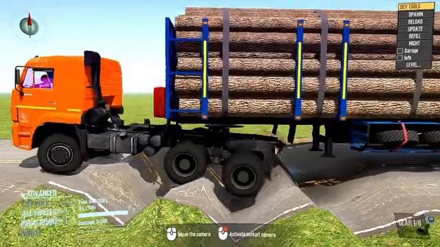 Мультики для детей . Мультики про машинки. Грузовики с прицепами преодолевают препятствия .