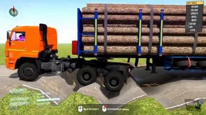 Мультики для детей . Мультики про машинки. Грузовики с прицепами преодолевают препятствия .