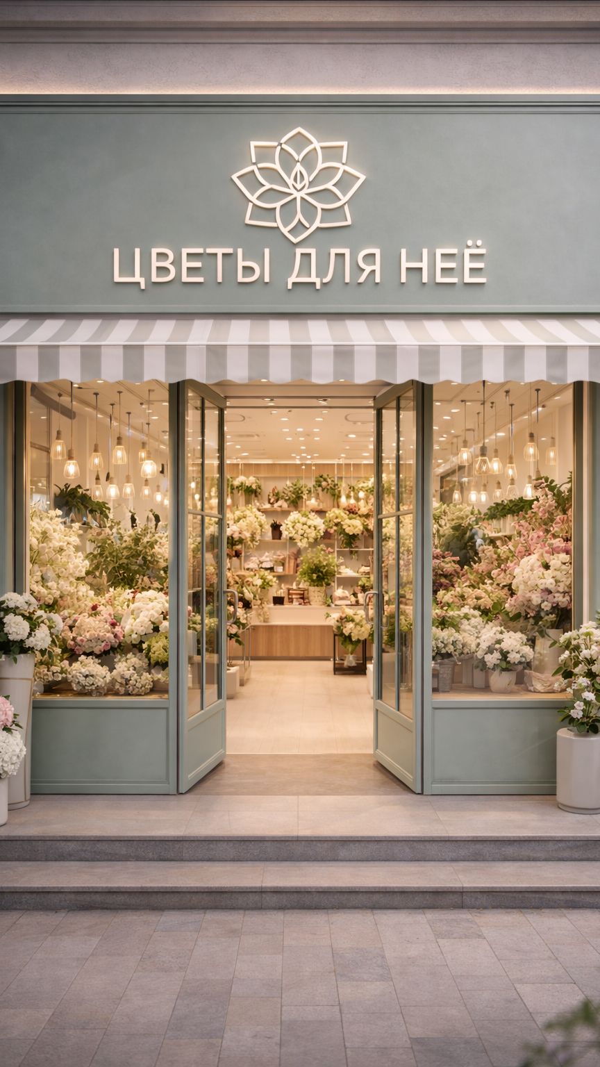 Созданная реклама с помощью ИИ Магазин цветов