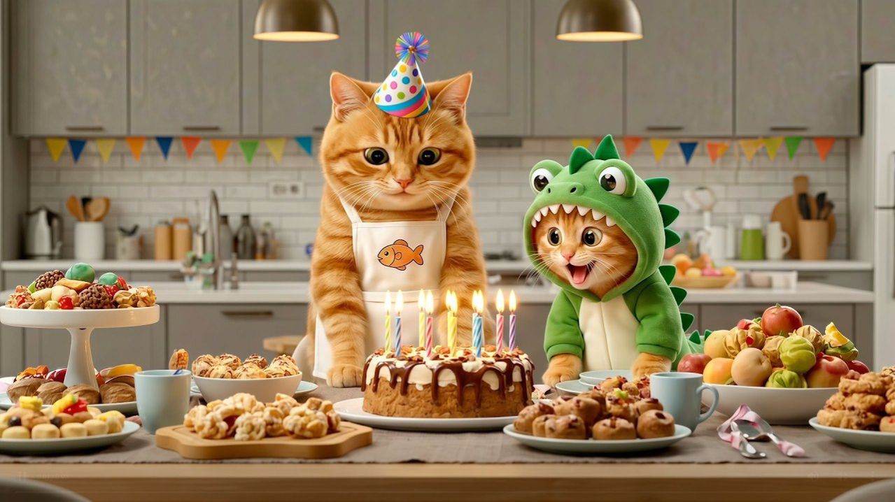 Кошачья история: Как этот рыжий котёнок работал весь день ради дня рождения мамы-кошки