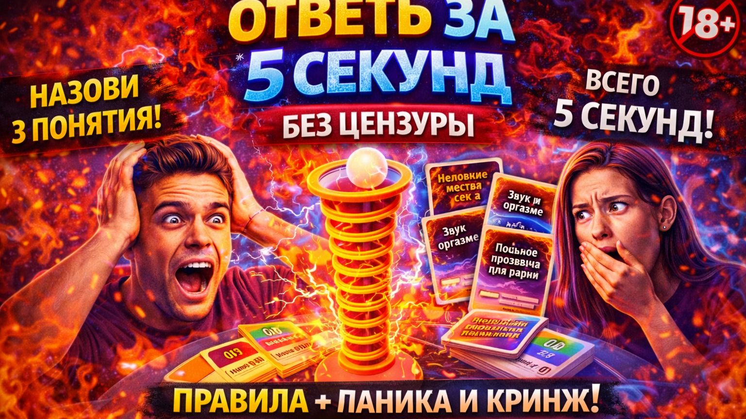 Ответь за 5 секунд: Без цензуры — правила настольной игры | 18+ | как играть