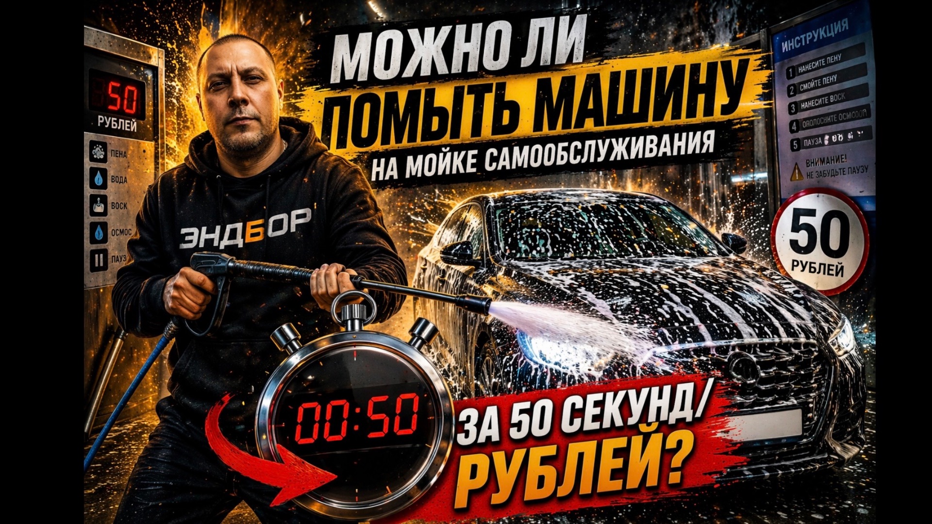 Сколько стоит помыть машину? Пробую за 50