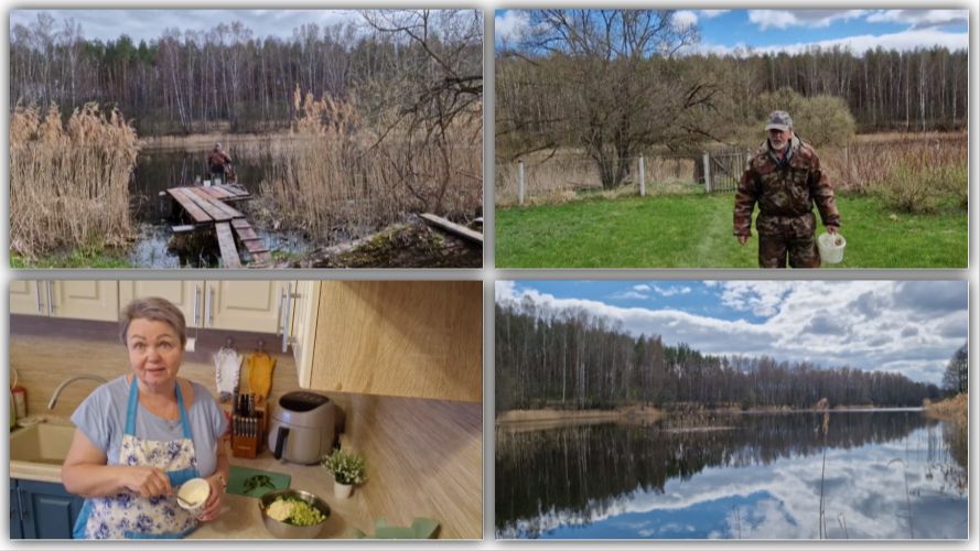 ПРОВЕРИЛА ЧТО ТАМ У ЛЁШИКА НА РЫБАЛКЕ, СДЕЛАЛА САЛАТ С КРАБОВЫМИ ПАЛОЧКАМИ.