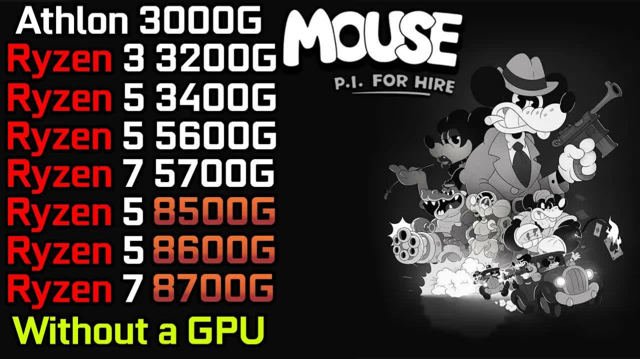 Mouse: P.I. For Hire - Ryzen 3 3200G - Ryzen 5 3400G - Ryzen 5 5600G - 5700G - 8500G - 8600G - 8700G
