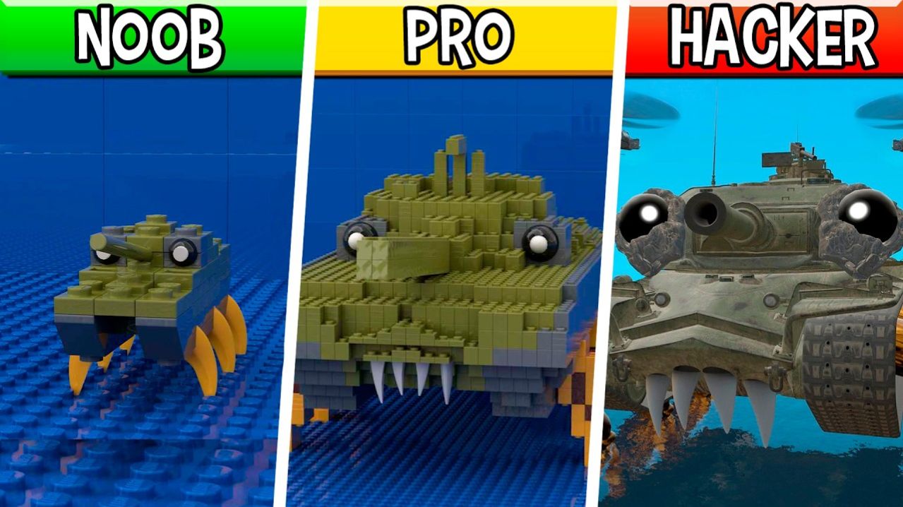 LEGO КрабТанк Морской Монстр -  Noob / Pro / HACKER (Крабовая Семья)