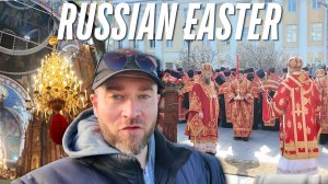 Иностранец на ночной пасхальной службе в Нижнем Новгороде