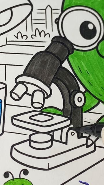 Киви смотрит в микроскоп раскраска АСМР