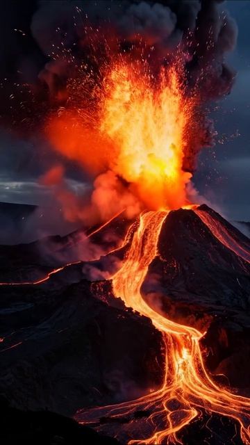 Вулканическое извержение: силы природы в действии #вулкан #извержение #природа