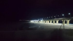 Мост через залив из окна поезда. Февраль 2026. Архив. Мурманск.