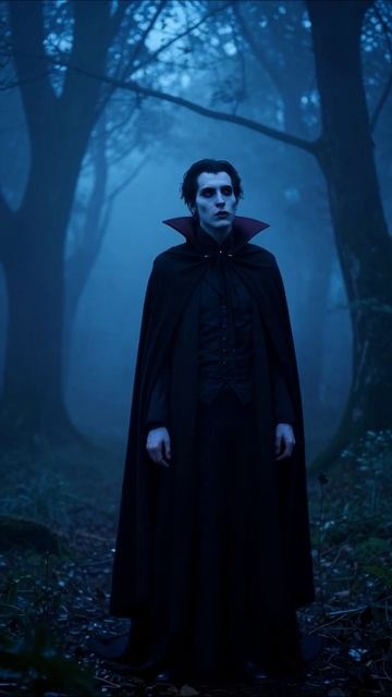 Ночной вампир в тумане #вампир #ужасы #мистика