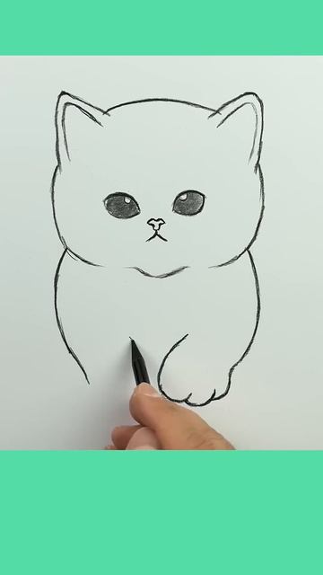 Милый рисунок кошки или как быстро нарисовать кошку  #нашехоббирисования #простыерисунки #кошка