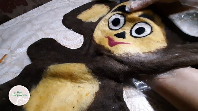 Валяние чебурашки из шерсти своими руками. валяние ручнаяработа изшерсти своимируками