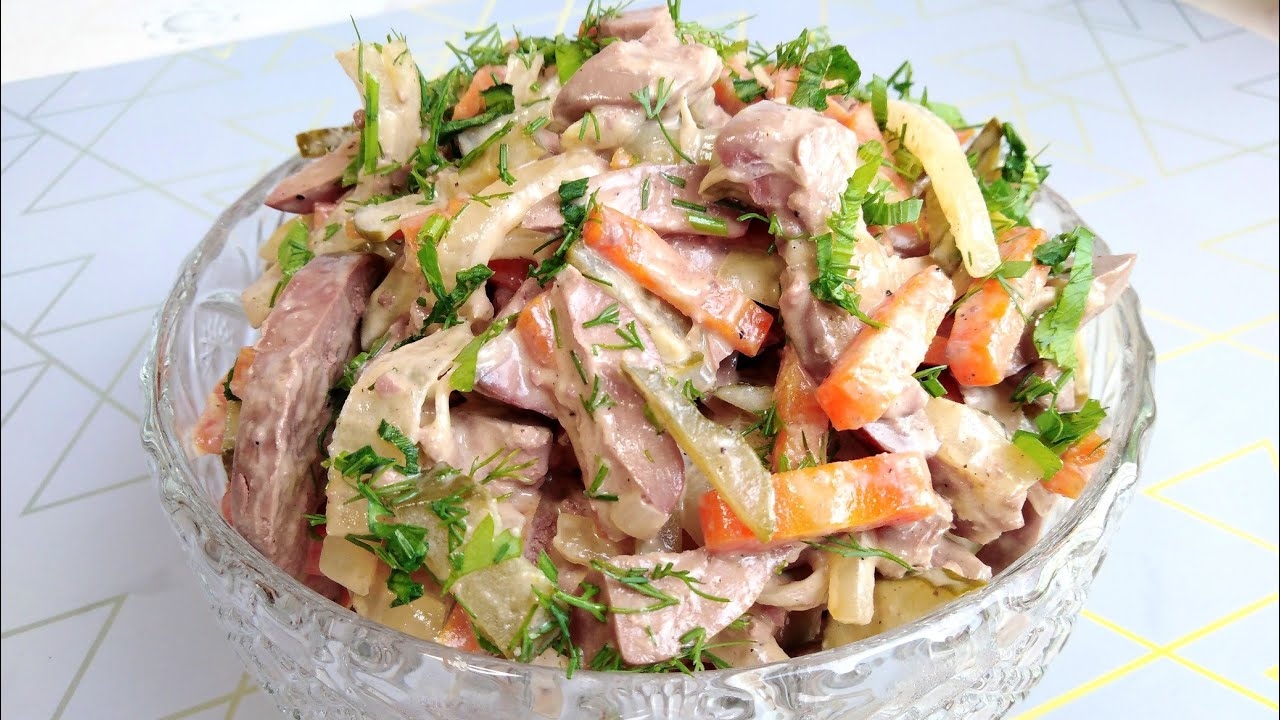 Салат ОБЖОРКА!! Самый вкусный салат с печенью!!