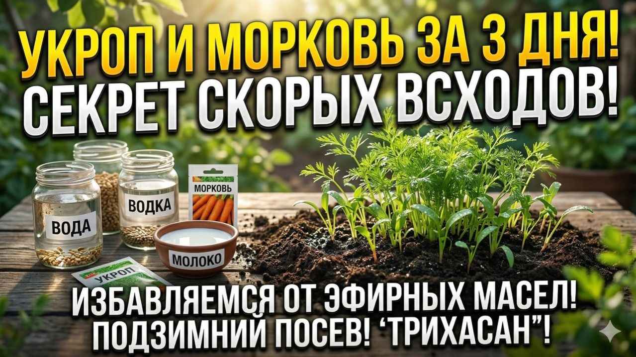 Укроп и морковь взойдут за 3 дня секретный способ для ленивых, который взорвет ваши грядки