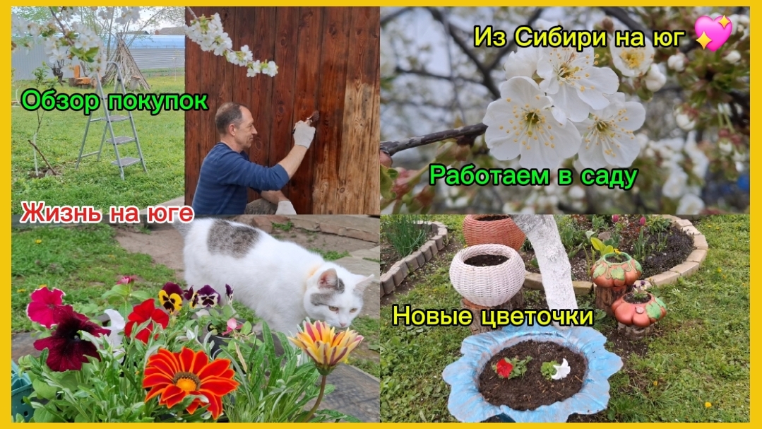18-04-2026 Из Сибири на юг/Наша жизнь на юге/Поездка в центр/Обзор покупок/Работа в саду/Новые цветы