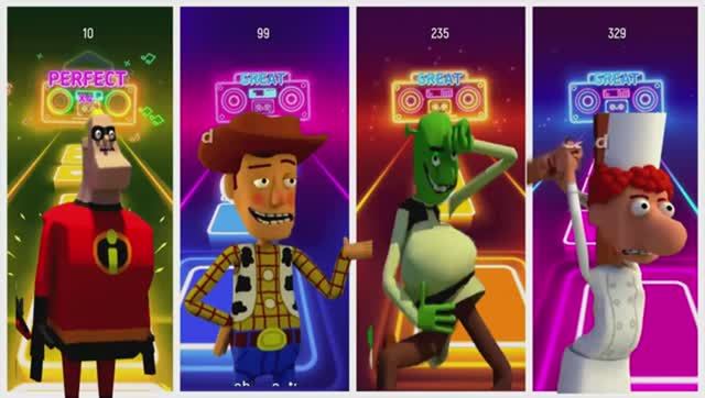 Рататуй против Суперсемейки, Истории Игрушек и Шрека: Великая Битва в Тайлс Хоп