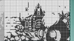 Новый год - (New year) [★★★★★] 110х70 чёрно-белый японский кроссворд