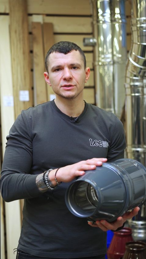 Дымоход в цвет кровли — выглядит идеально