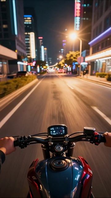 Ночная езда на мотоцикле по городским улицам #мотоцикл #ночнойгород #адреналин