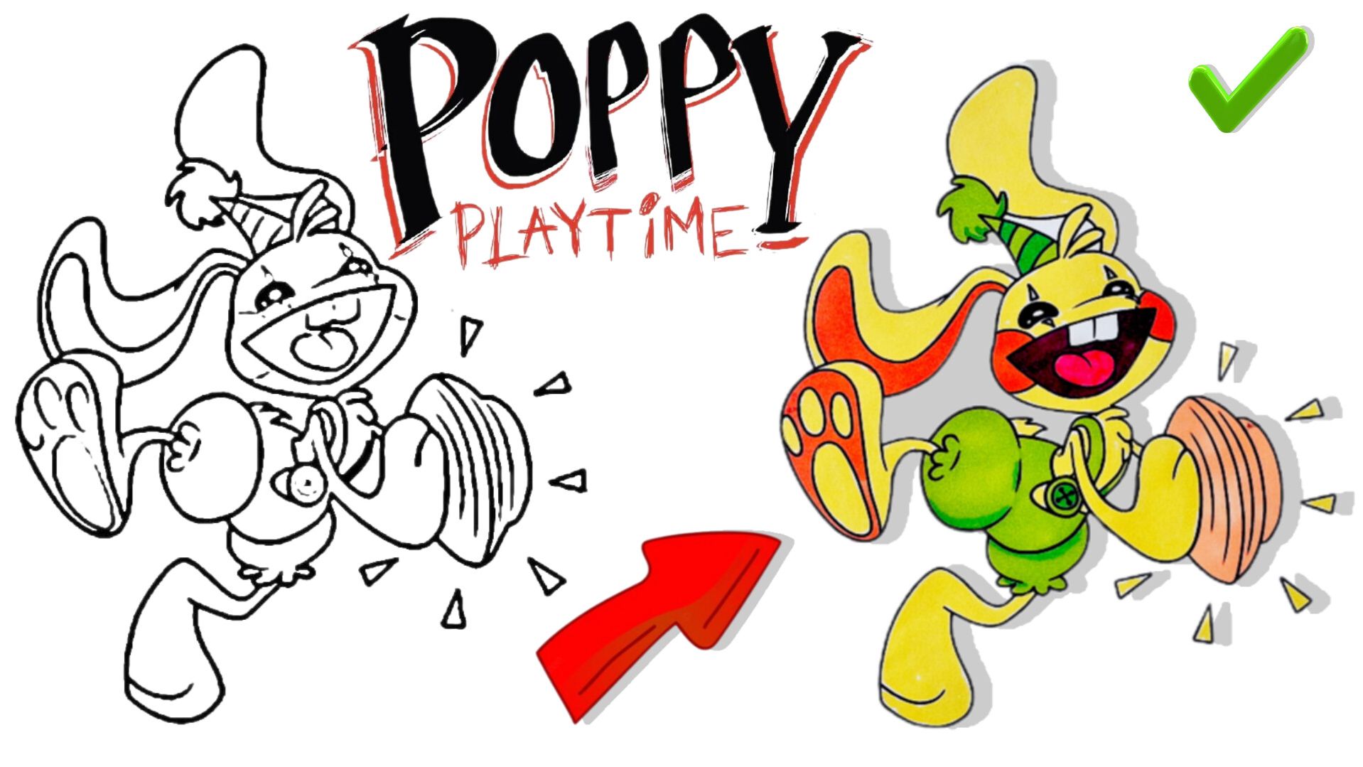 Раскрашиваем Бандзо Банни из Poppy Playtime!  Яркий рисунок маркерами