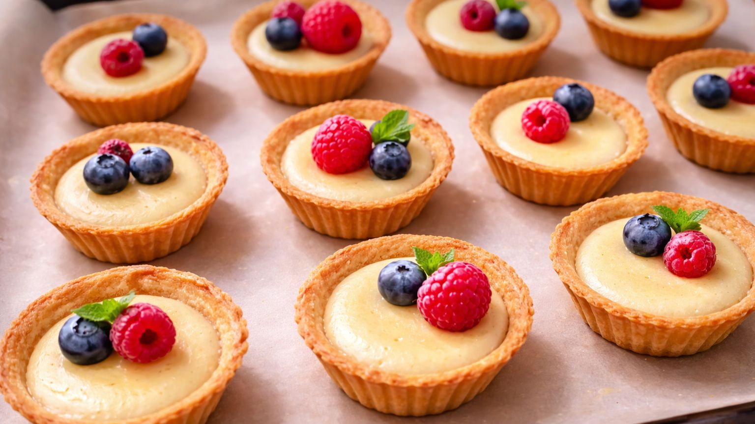 Мини-сметанники в хрустящих тарталетках. Лёгкий десерт за 20 минут!