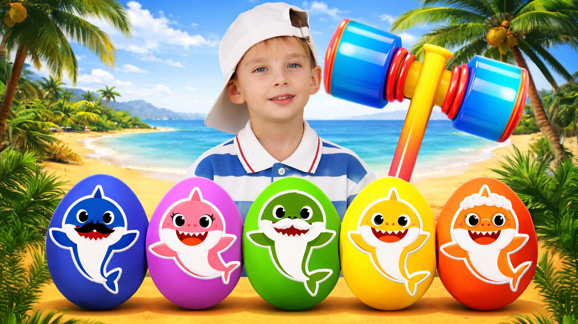 Яйцо сюрприз и Акулёнок - детская песенка. Baby Shark 🦈