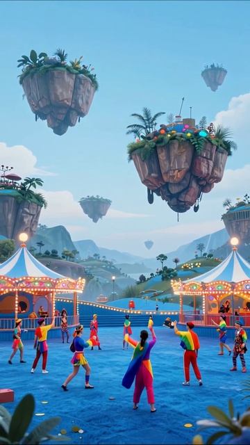 Яркие танцы на мечтательной площадке #приключение #танцы #фантазия