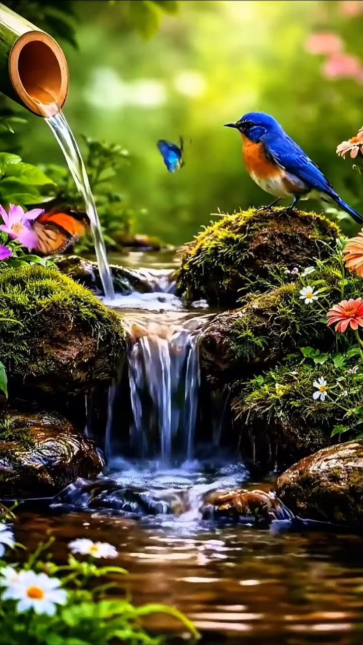  Нейровидео: птички у ручейка  когда спа-день на природе! 