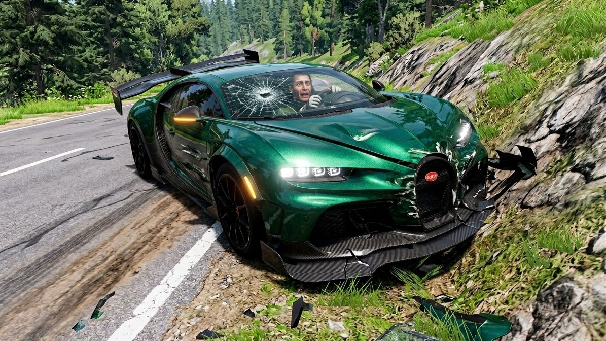 BeamNG Drive - Машины против выбоин