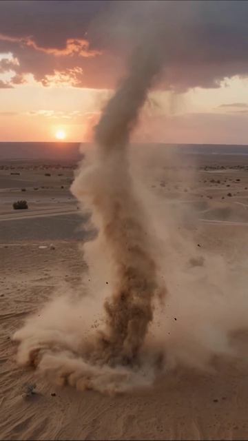 Песчаная буря на закате #пустыня #буря #природа