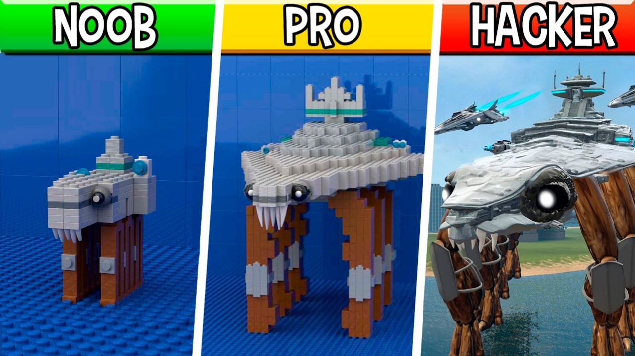 LEGO Крабовое-Судно МОНСТР - Noob  Pro  HACKER Крабовая семья