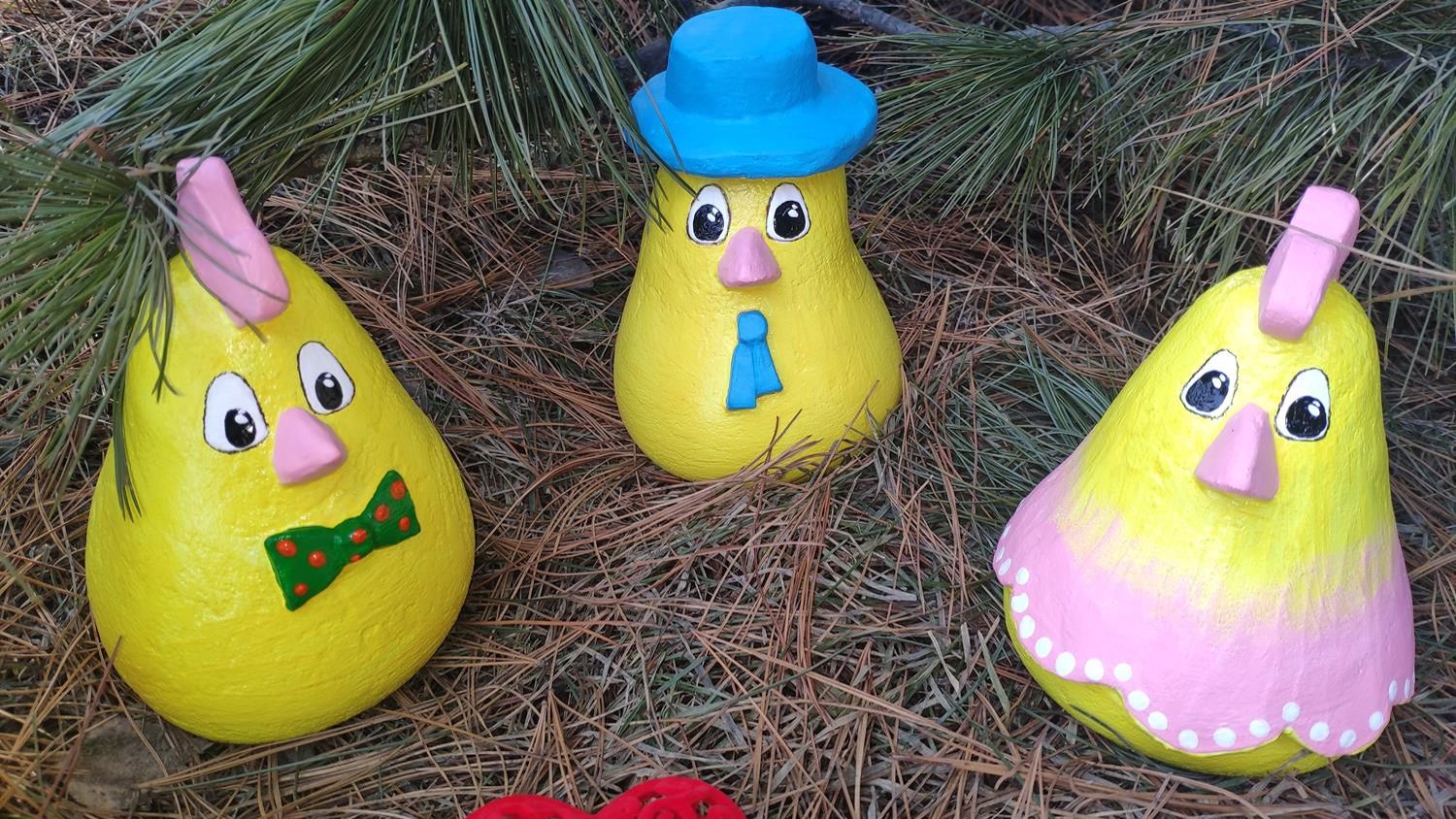 Цыплята из ЦЕМЕНТА бетона для начинающих Сделать садовые фигуры из цемента своими руками