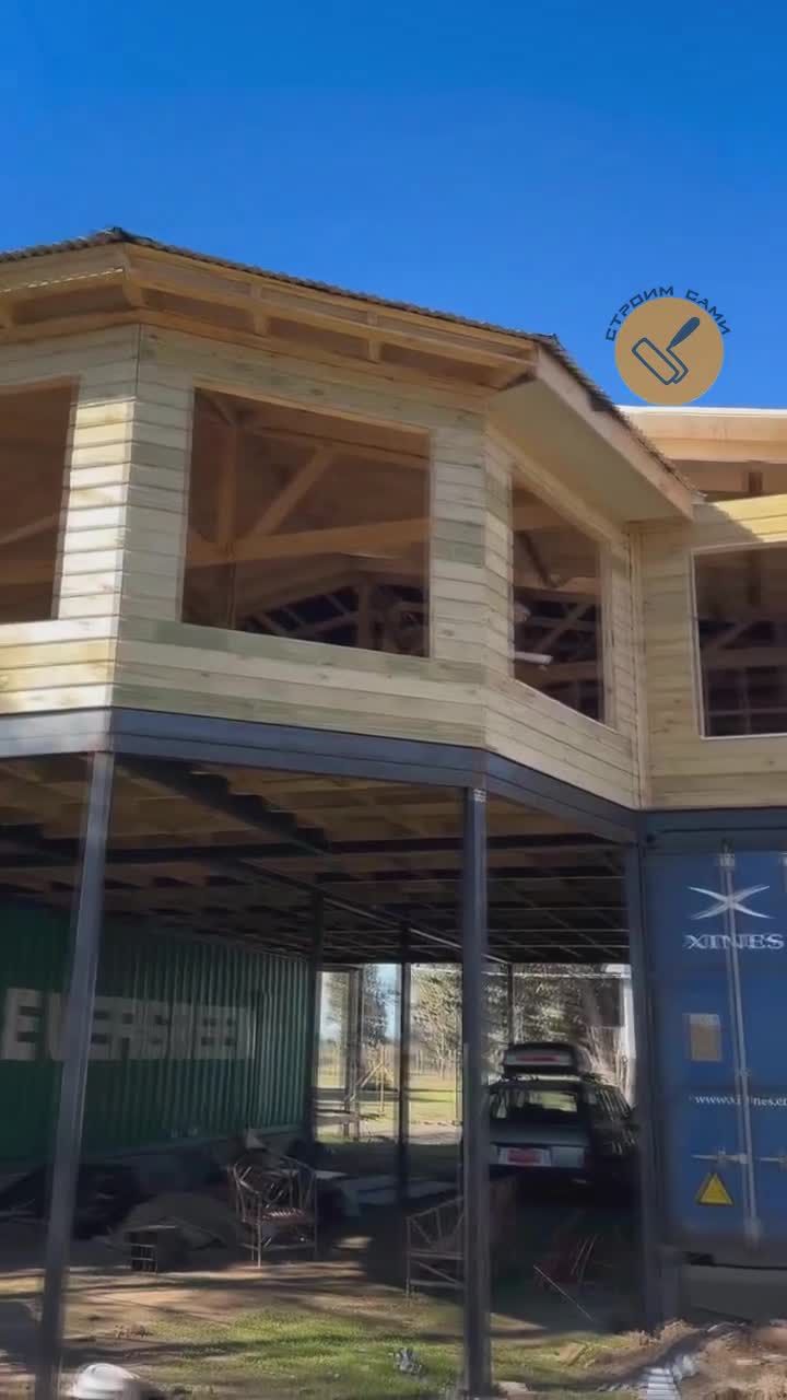 Контейнерный дом плoщадью 165 м2.