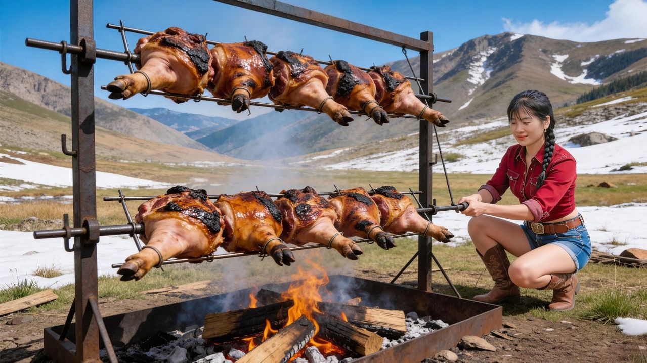 Запекаю сочные копченые свиные ножки, на гриле! Отправляйтесь на рынок и продавайте. Нхат