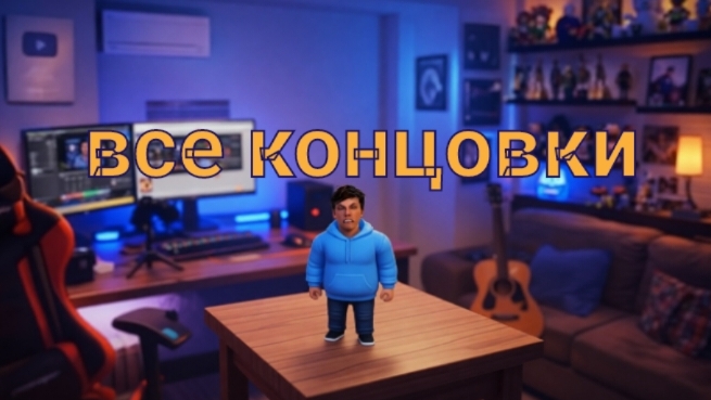 Всё концовки в Побег от Блогера маленький Holy Bam мод