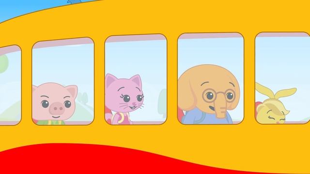 Колеса у автобуса крутятся — Веселая песенка мультик для малышей 🚌