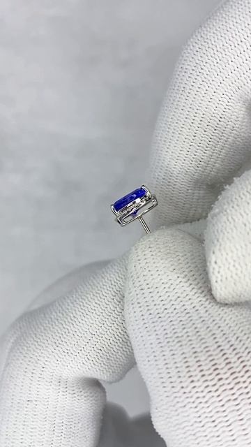 Серьги-пусеты с танзанитами и бриллиантами арт: С11062