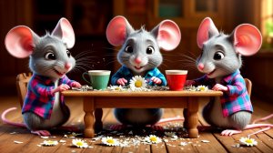 Три мышонка пили чай! Мультик. Песенка.