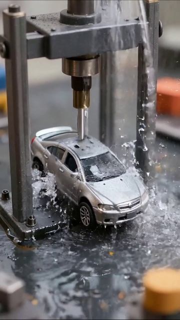 Тестирование миниатюрного автомобиля на прочность #модели #тестирование #технологии