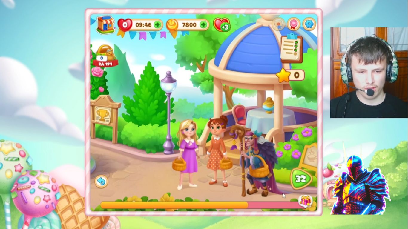 тёмный рыцарь прошёл 4 ур. не простых в долине сладостей. 37 серия.