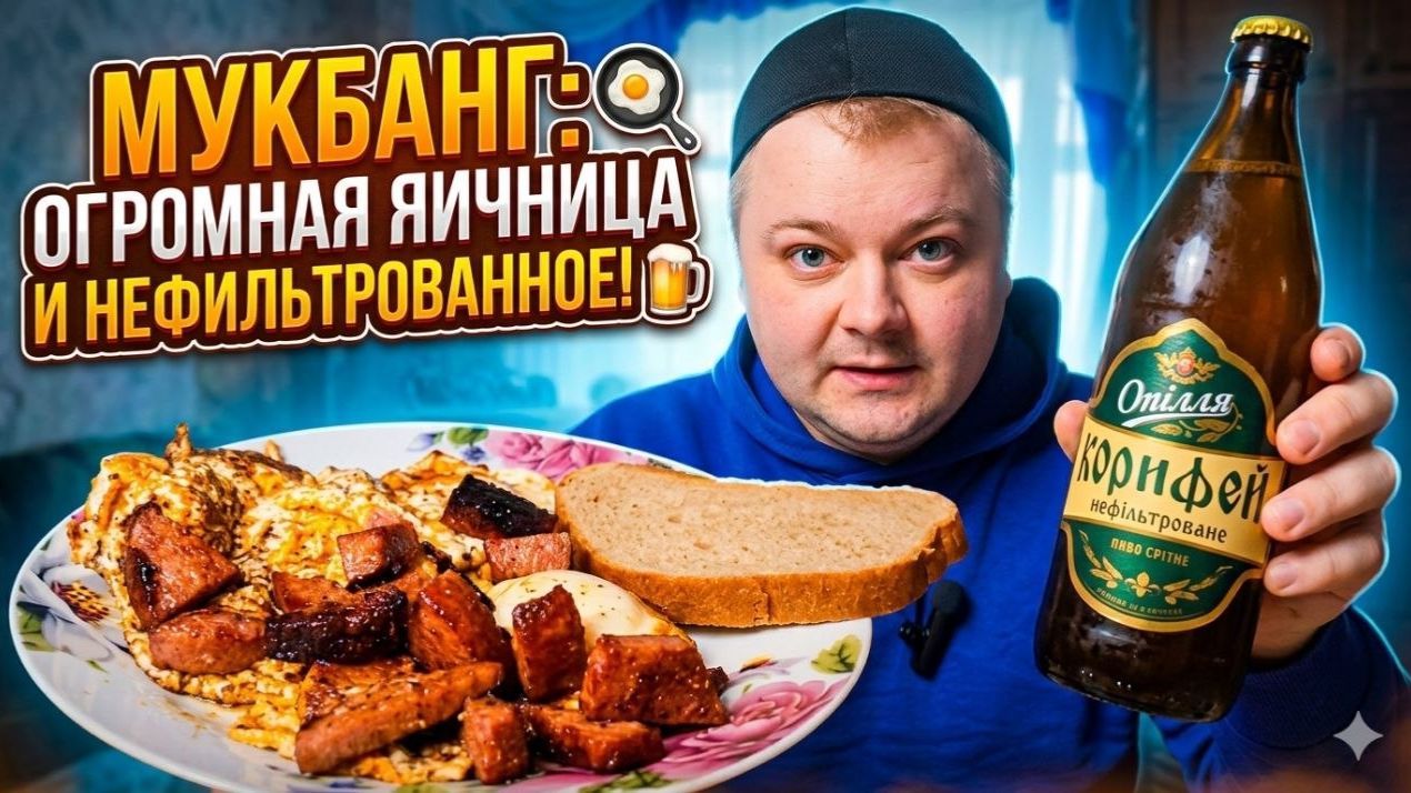 Мукбанг: Яичница и светлое нефильтрованное 🍺