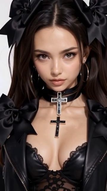 Neuro-model Chantilly dark queen like top