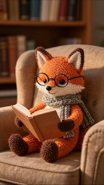 Медвежонок читал книжку #рукоделие #мягкиеигрушки #вязаныеигрушки