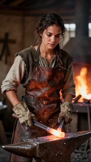 Женщина-кузнец: искусство работы с металлом #кузница #ремесло #искусство