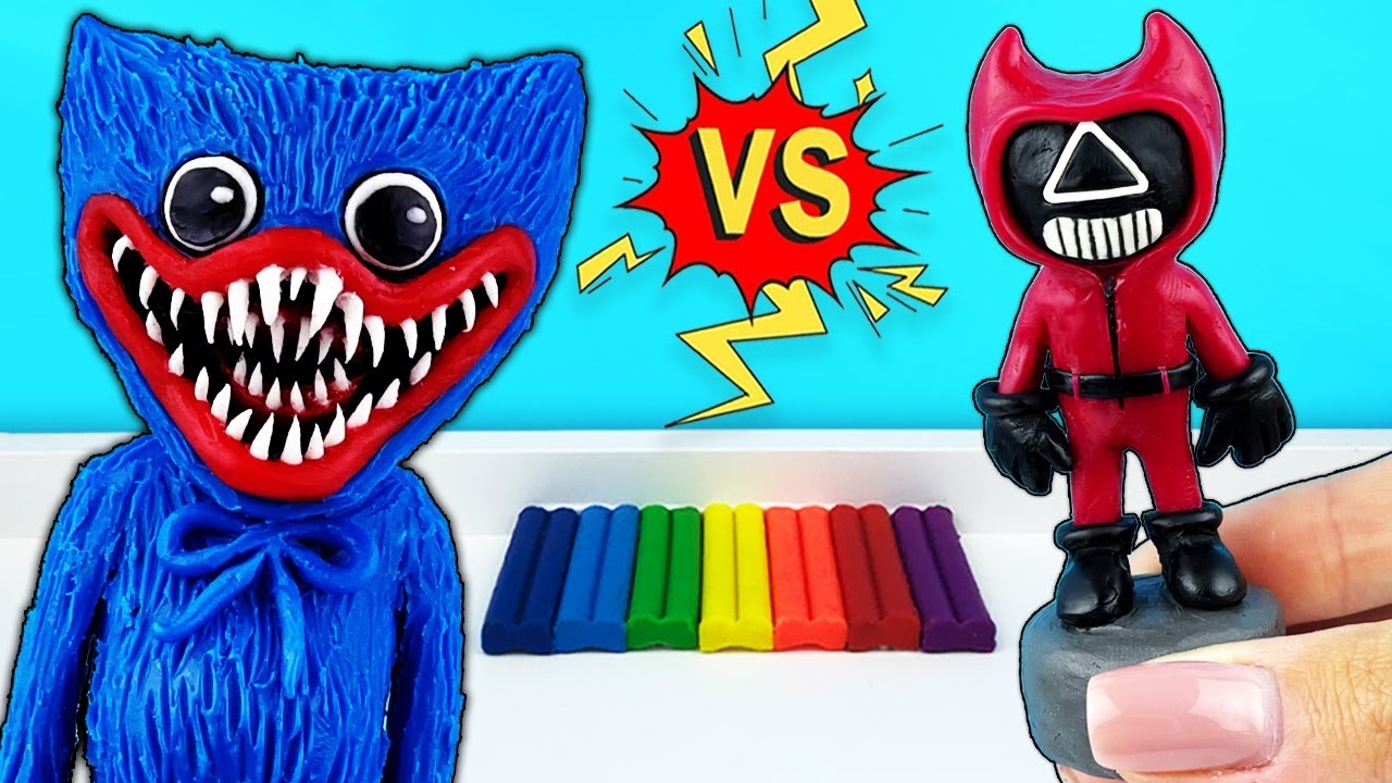 [Лепка ОК] ХАГГИ ВАГГИ из игры Poppy Playtime и Бенди МОД из Игра в кальмара. ЛЕПИМ ИЗ ПЛАСТИЛИНА