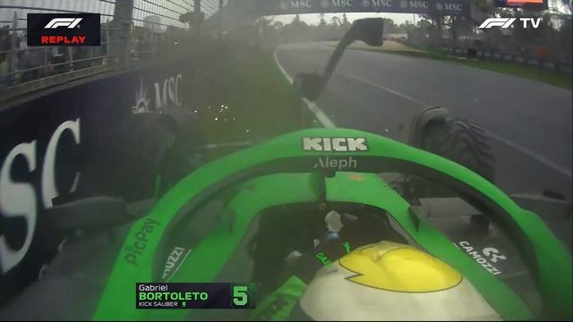 Формула 1. Авария Бортолето на ГП Австралии 2025 (гонка)